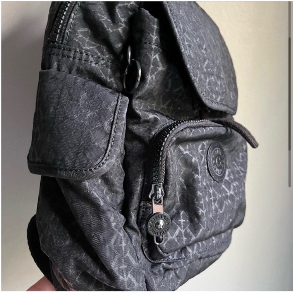 Kipling City Mini Backpack Pattern Black with Mon… - image 3